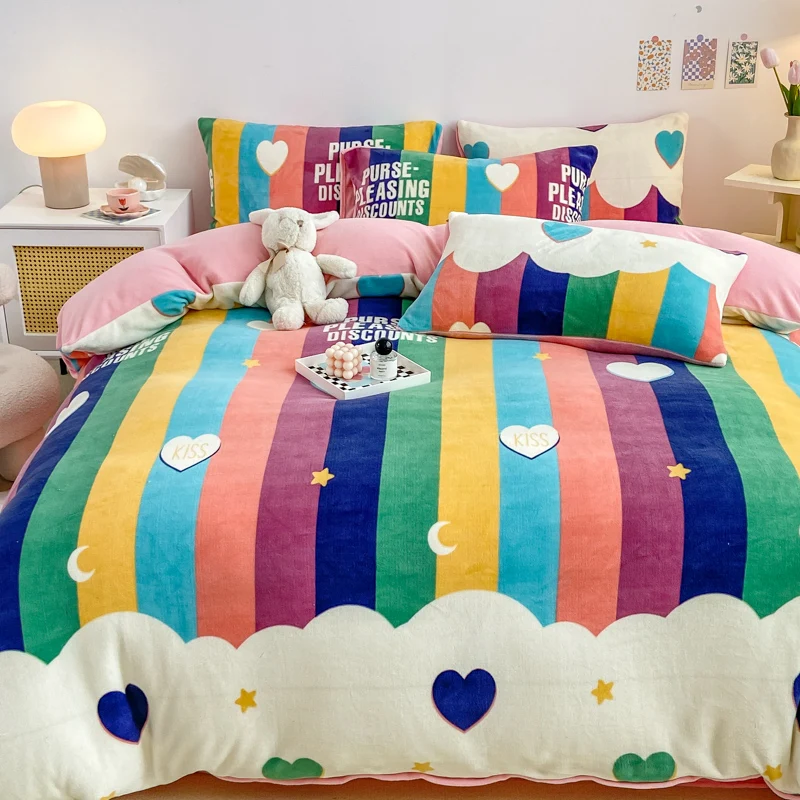 Flannel Quilt Cover Bed Linings Duvet Cover Home Textiles Soft Warm