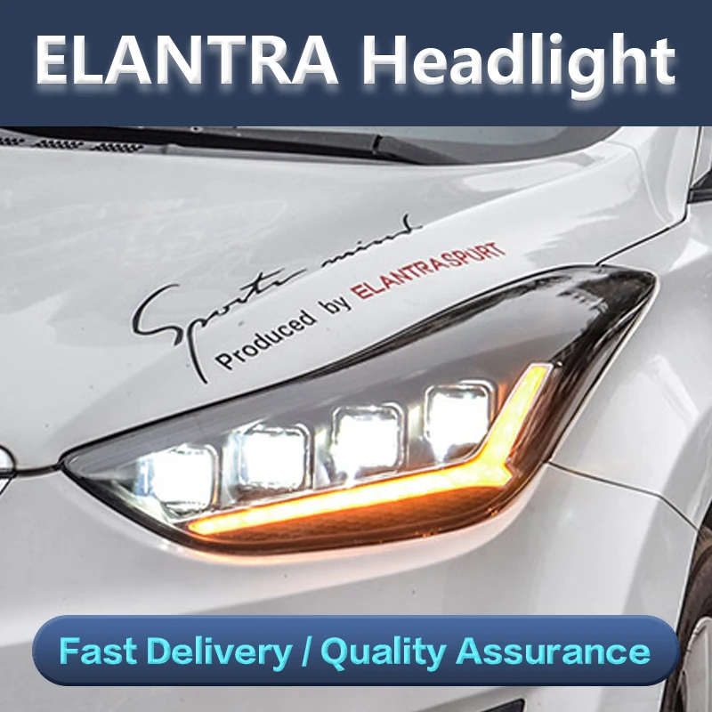

Car Styling For 2016 2017 2018 2019 2020 Hyundai Elantra Headlights ALL LED Headlight DRL