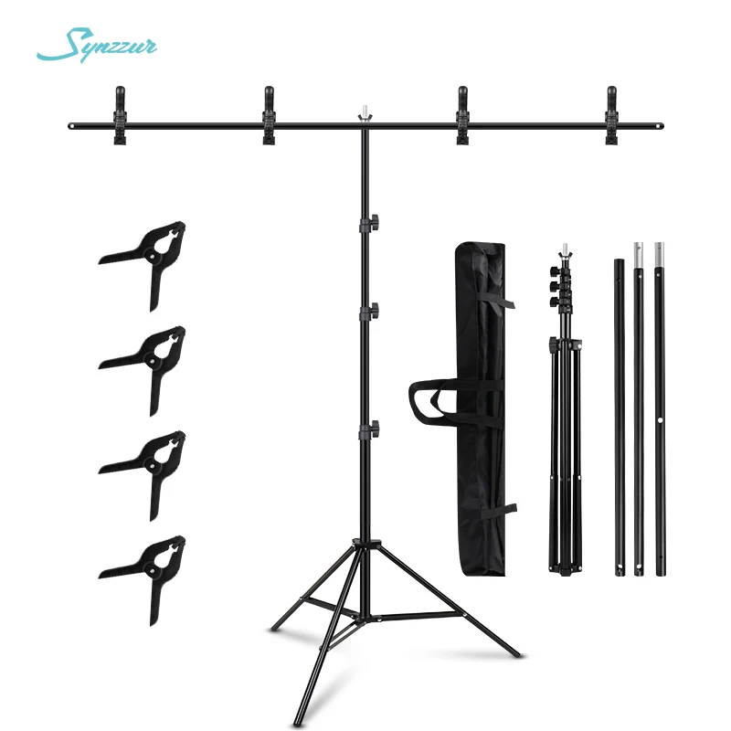 Photo Backdrop Stand 1.5/2/2.6M*2M T-Shape Backdrop Stand With Green Screen Photo Background Support For Birthday Portrait Photo Studio Photography