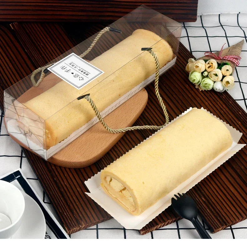 1PCS Transparent Cake Box with Handle, Clear Plastic Portable Cupcake, Swiss Roll, Dess... - SKU TCBH1800 - UGI Packaging