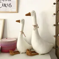 INS Stuffed White Goose Toy For Baby Kid Animal Baby Accompanying Doll Comfort Toys Children Gift Room Decoration Soft Pillow 2