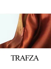  TRAFZA Female Fashion Beach Style Dresses V-Neck Pleated Sleeveless Backless Zipper Summer Elegant And Pretty Women's Dresses 