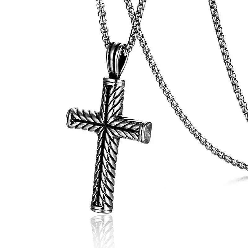 

316L Stainless Steel Vintage Cross Pendant Necklace Chain Religious Jewelry Free Shipping Items High Quality