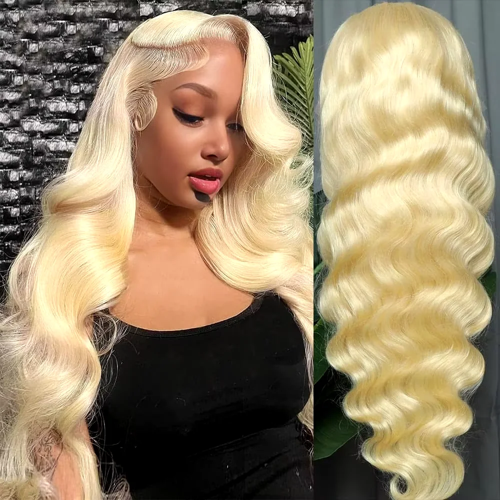 613 Lace Front Wig Human Hair 13x6 Blonde Human Hair Wigs 250% Density Body Wave Lace Front Wigs Human Hair Pre Plucked 26 Inch 1
