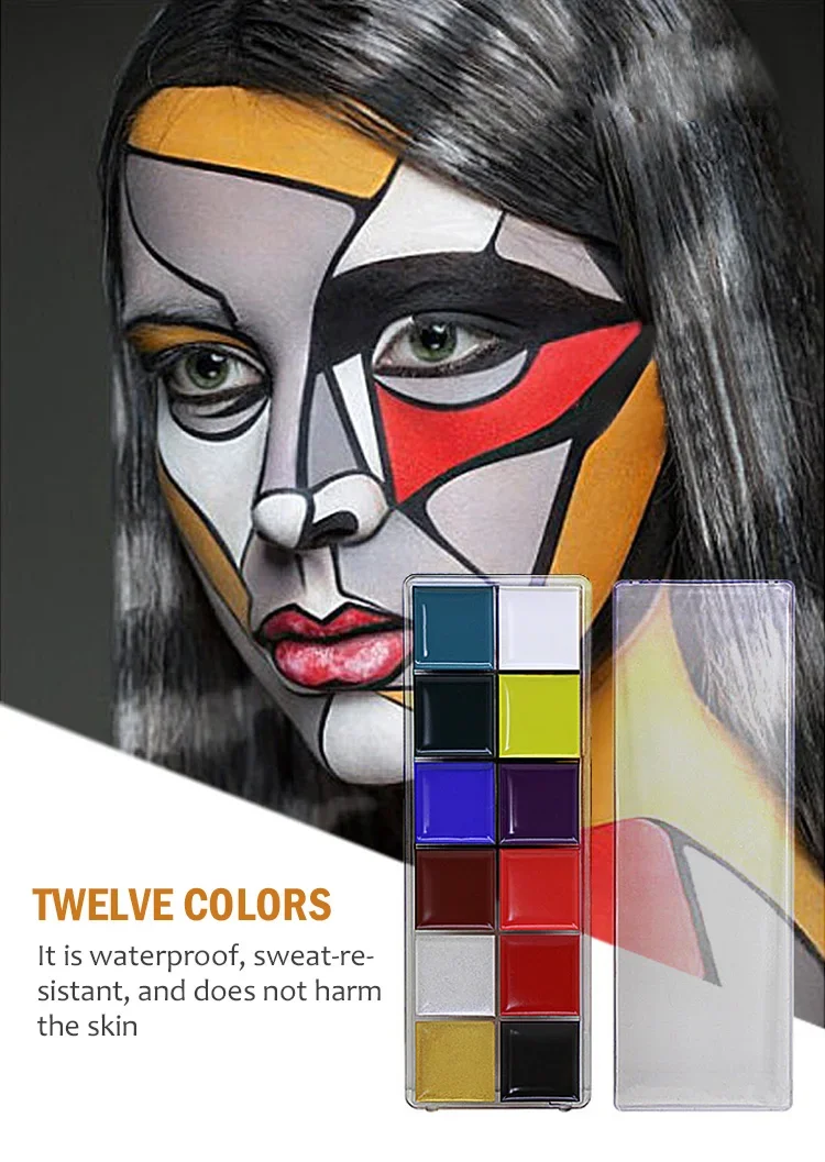 Face Painting Kit - Non-Toxic Body Makeup with Loose Powder for Halloween  Cosplay