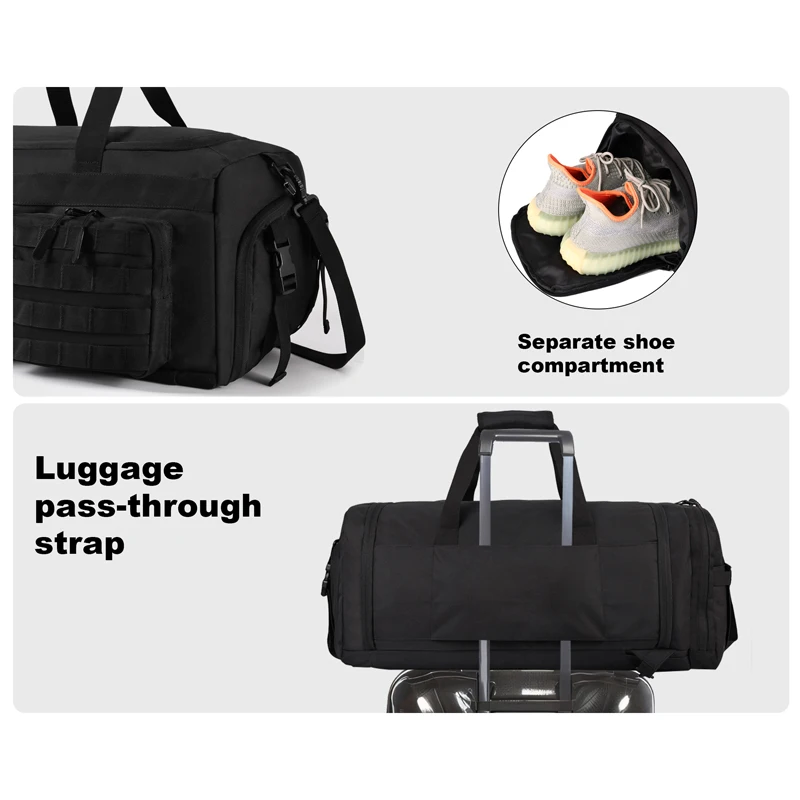Tactical 50l Travel Duffel Backpack With Shoe Compartment Large_voghion.com