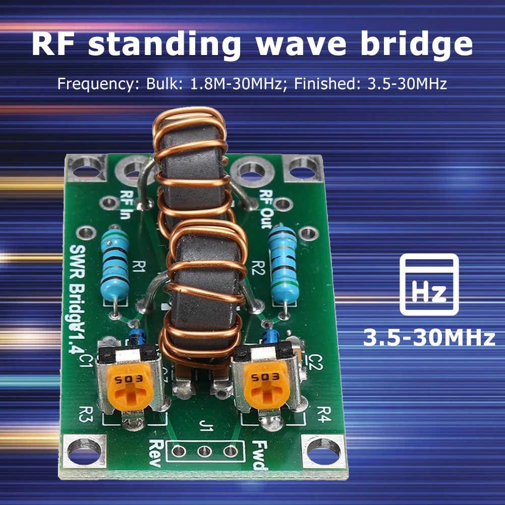 1.8M-30MHz 3.5-30MHz SWR Bridge For RF Network SWR Standing Frequency Radio Frequency Reflective Module DIY Board Kit 5