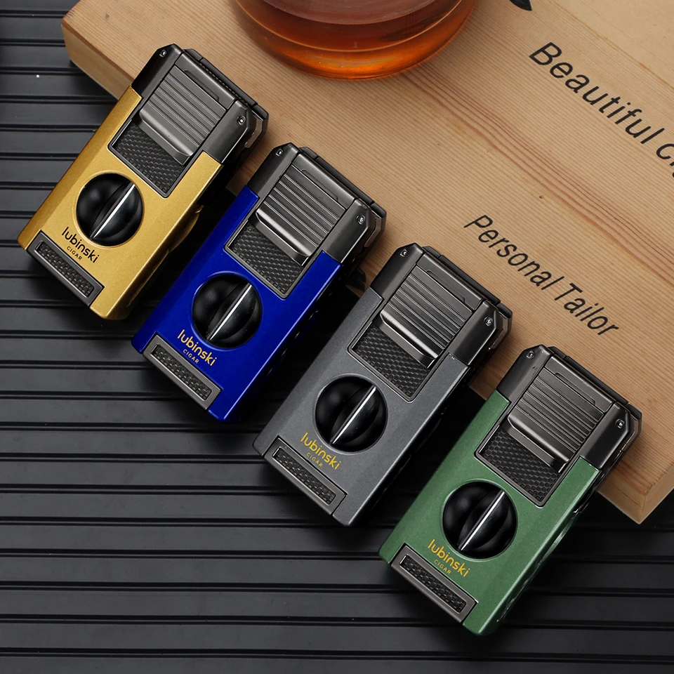 Portable Metal Torch Lighter with V Cutter