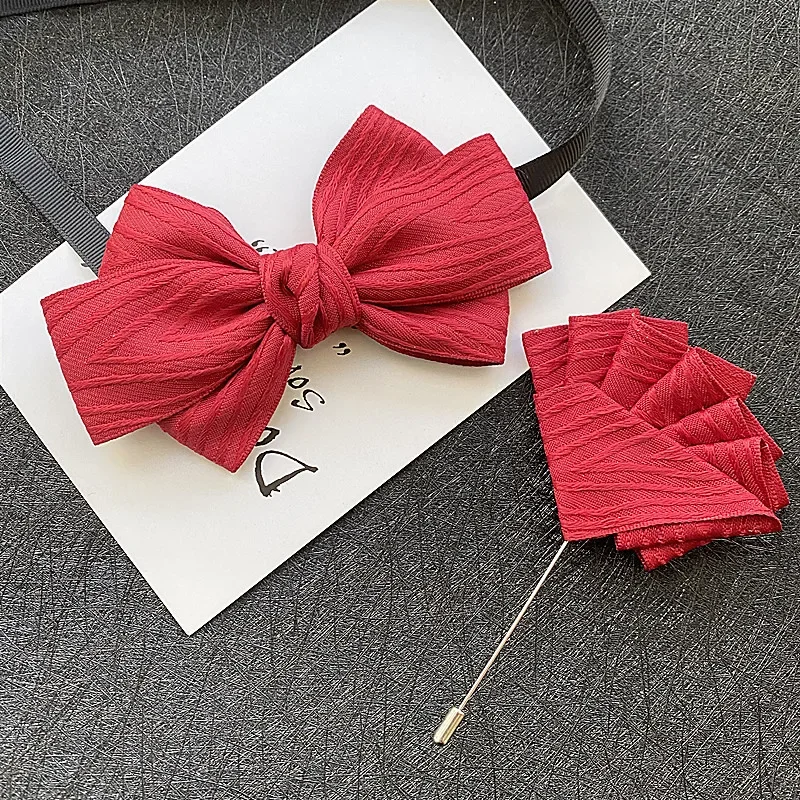 Reusable business good fashion blue red wool Women children velvet boy girl men flexible green color bow tie black accessories