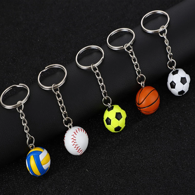 Sport Balls Keychains Match Ball Souvenir Key Chains for Bag Basketball