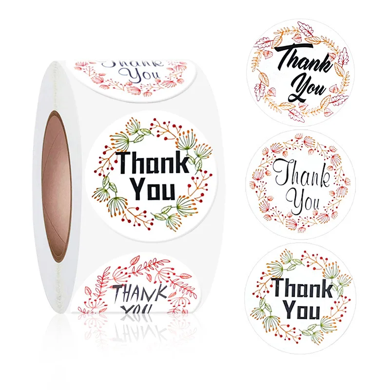 

500pcs/Roll Thank You 1inch Stickers Envelope Seal Labels Gift Packaging Sticker Wedding Birthday Party Offer Stationery Sticker