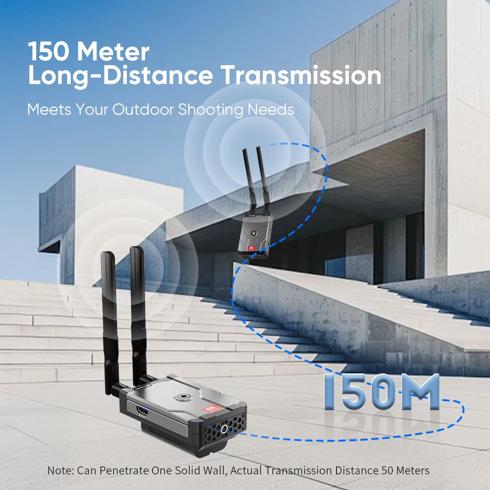 4K Wireless HDMI Transmitter Receiver 150m Extender Kit 5G for Wireless Audio Video From DSLR Laptop YouTube To TV/Projector