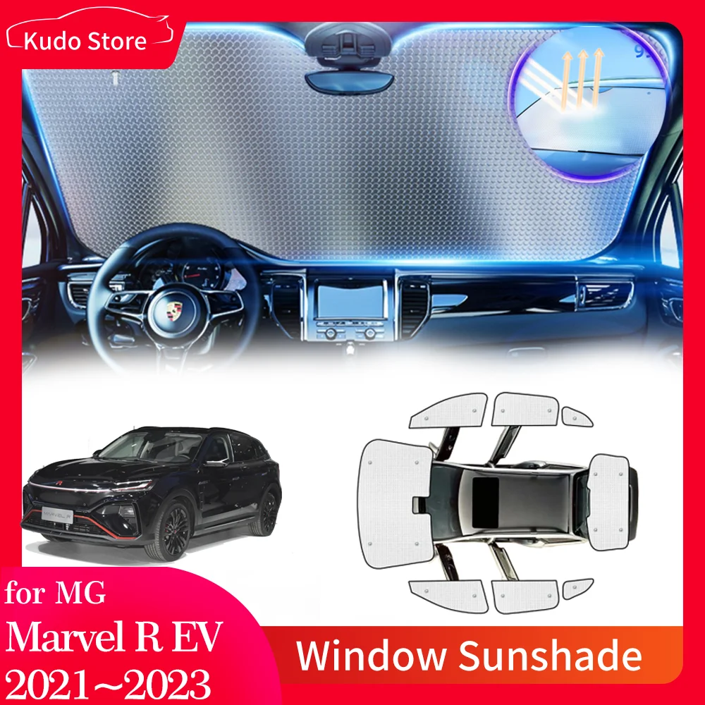 

Полные чехлы, солнцезащитные козырьки для MG Roewe Marvel R EV 2021 2022 2023, козырек для заднего бокового окна, коврики для штор на переднее лобовое стекло, аксессуары