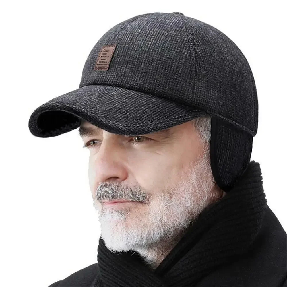 

Retro Wool Winter Hats For Men Ear Cover Cap Sport Golf Baseball Caps Snap back Women Casquette Dad Hat Caps Earflaps Hats