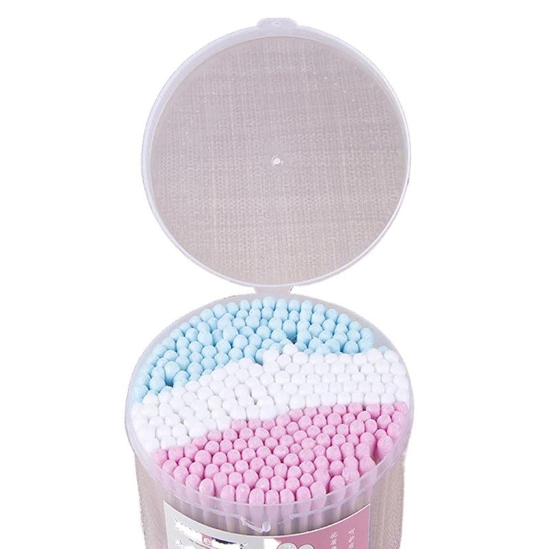 Disposable Makeup Cotton Swab Colored Bamboo Cotton Swab Wood Sticks Soft Buds Cleaning Of Ears Tampons 300PCS