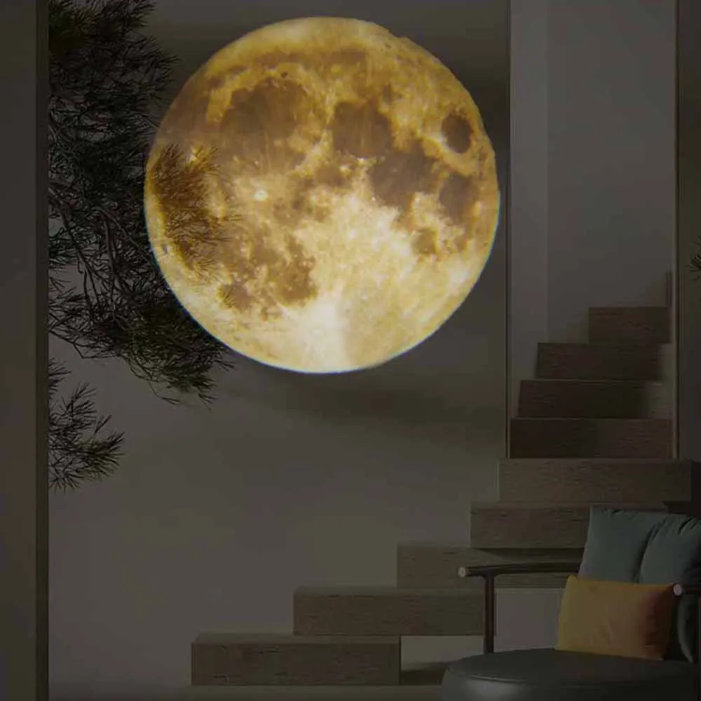 Mini Earth Moon Projection Lamp USB Charging Star Planet Projector Bedroom Bedside Background Atmosphere Night Light Room Decor