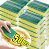 100/1Pcs Kitchen Dishwashing Sponge Soft Absorbent Clean Rub Pot Rust Scouring Pad Removing Kits Household Cleaning Brush Sponge 1