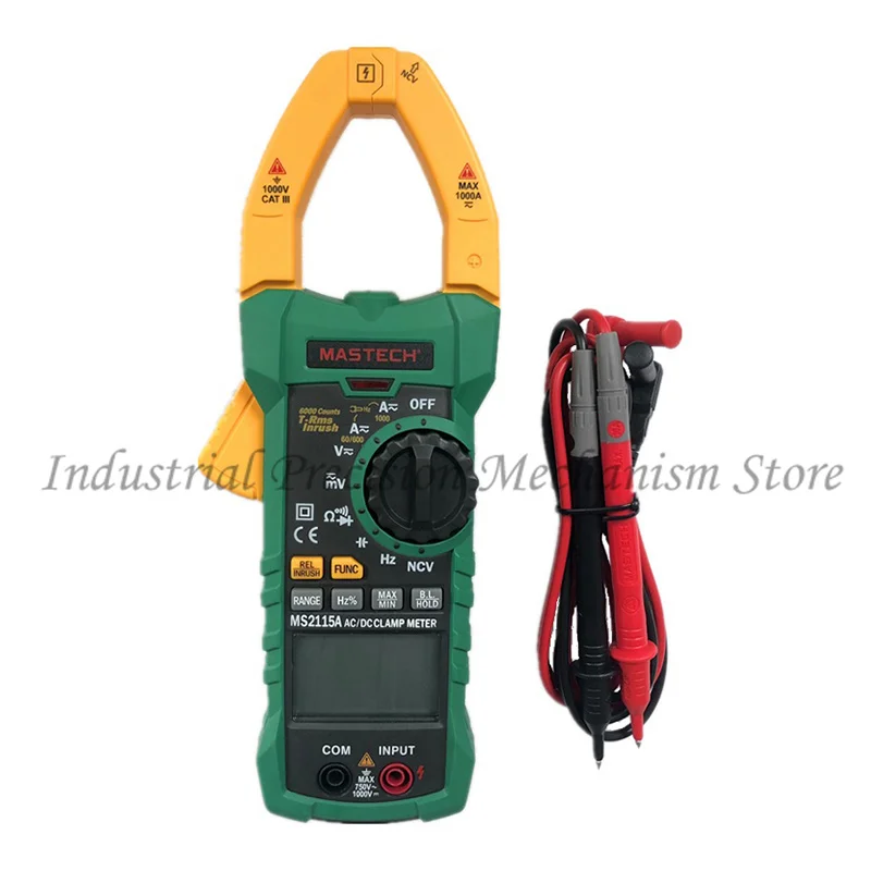 

MASTECH MS2115A DIGITAL DC AC Clamp Meters Multimeter True RMS Voltage Current Resistance Capacitance 1000A Tester