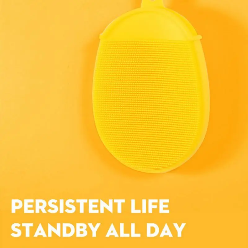 Does Not Hurt The Skin Soft One-piece Molding Bath Brush Silica Gel To Bend Arbitrarily. No Dead Angle Cleaning Shampoo Brush