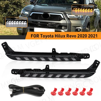Toyota Hilux Revo 2020-2021 Dual Color LED DRL Daytime Running Lights with Turn Signals