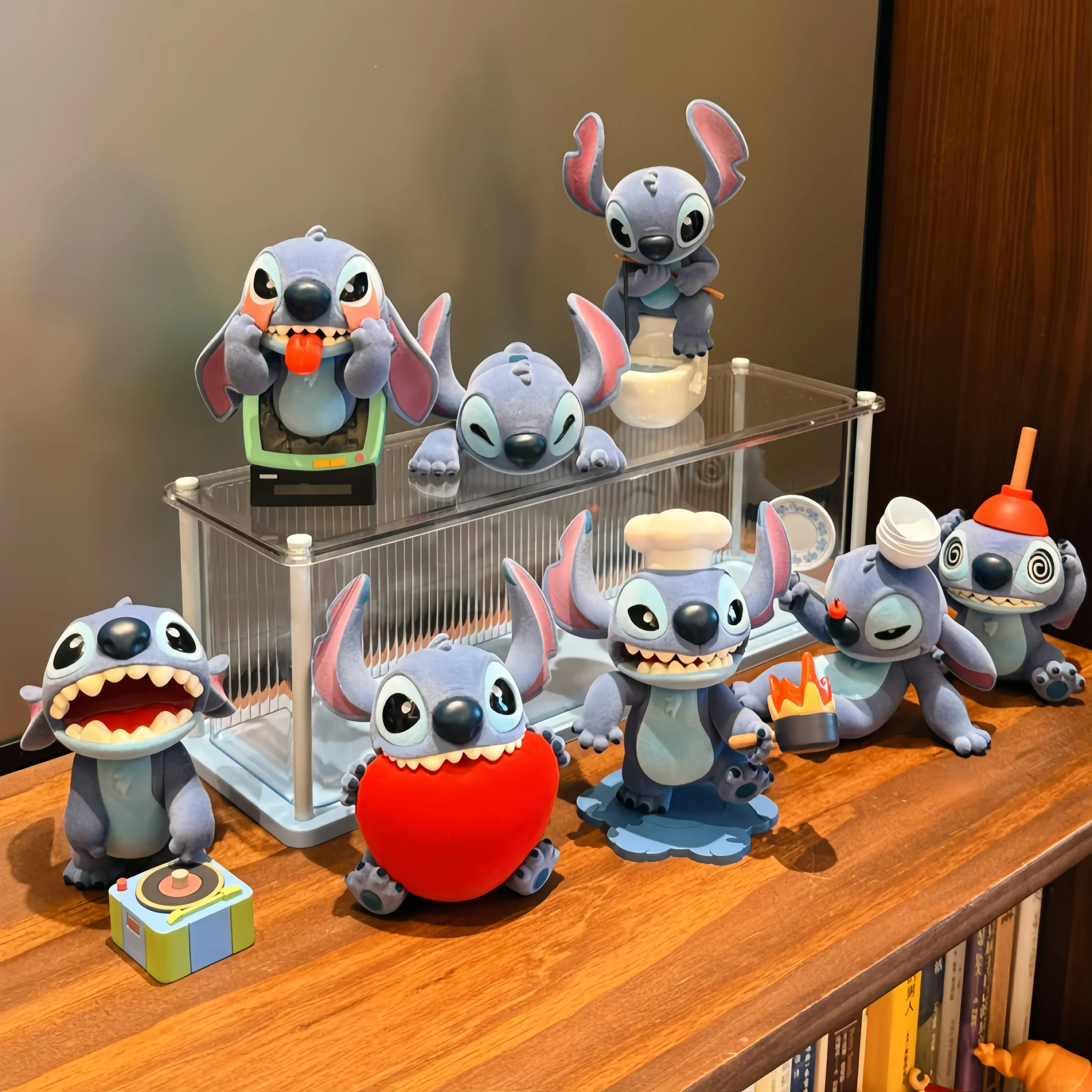 52toys 스티치 슈퍼 트러블 메이커 시리즈 블라인드 박스 플로킹 컬렉션 데스크탑 장식품 패션 트렌드 선물