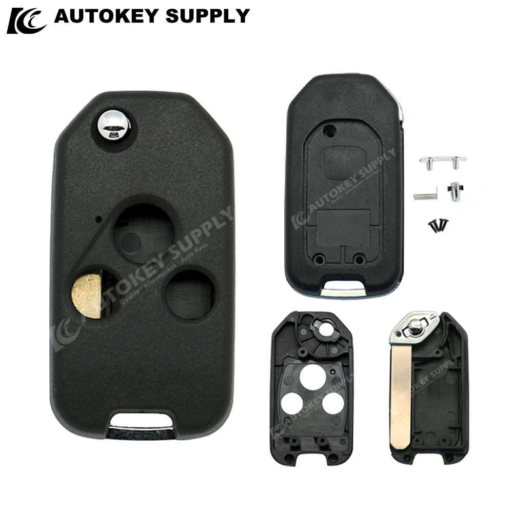 ForHonda 2/2 1/3/3 1 pulsante modificato Flip Car Key Shell (nuovo stile) AKHDF101 AKHDF102 AKHDF133 AKHDF131 AutokeySupply - S15b95d5b61884ce9a7d2cd93ac544107C
