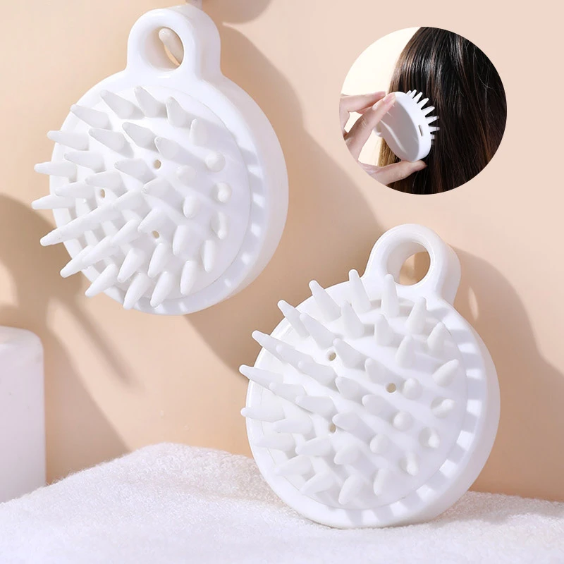 1/2/4pcs White Head Massage Brush Silicone Shampoo Scalp Comb Bath