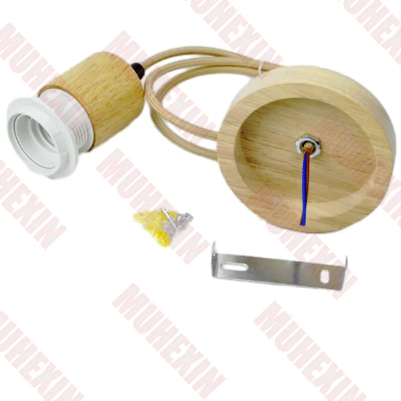 Description Picture 4 of itemWooden E27 Lamp Holder Hanging 1M/1.5M Cable Wire For Ceiling Chandelier Base Ceiling Pendant Light Fixture