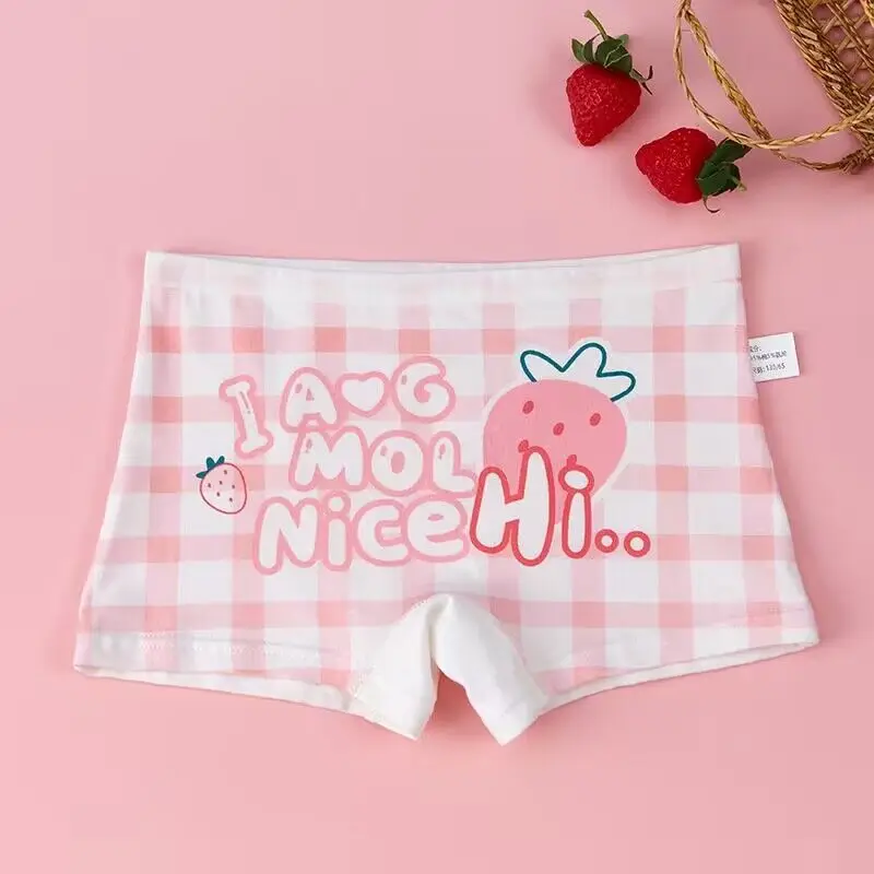 SMY Kids Girls Underwear Cartoon Animal Print Cotton Teen Girls Panties 2-12  Years Kids Shorts (4 PCS)