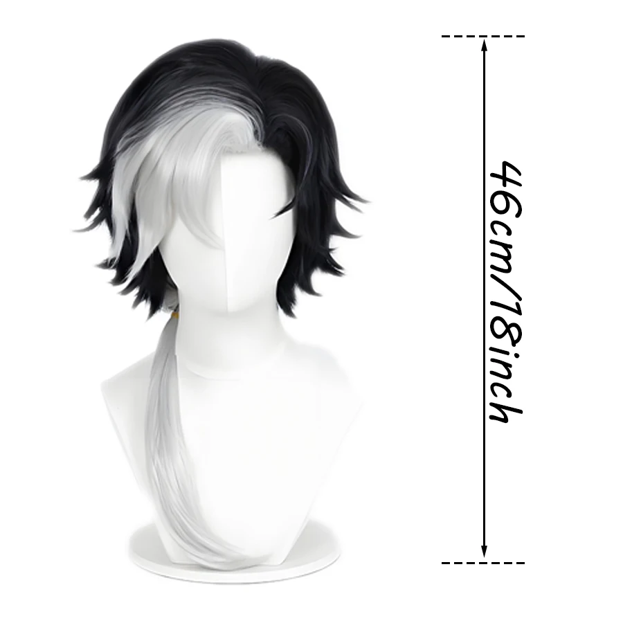 Cospay Wig Anime DMcos Personality Five - Beneath the Truth - Joseph Short Hair Black White Ombre Synthetic Hair Wigs