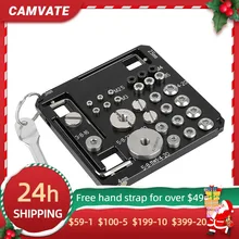 

CAMVATE 28 Pieces Universal Camera Rig Assembly Tool Kit Storage Plate With Mounting Screws Assortment & Allen Key & Screwdriver