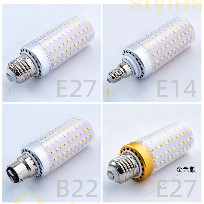 하이 퀄리티 가정용 LED 옥수수 전구, 25W, 3000K, 4000K, 6000K, AC85-265V 알루미늄, E27, E14, B22