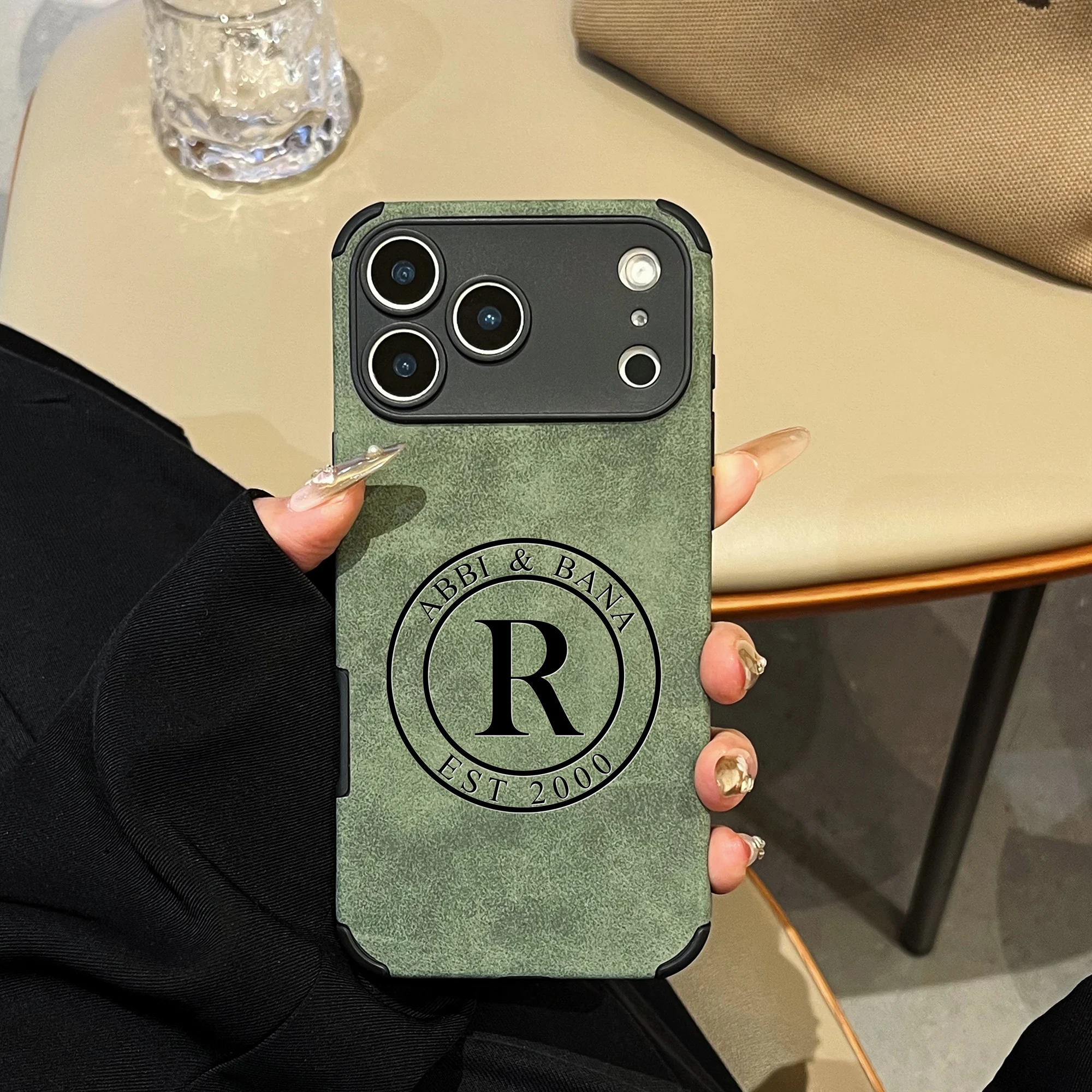 Personalized Custom Name Letters Two Circular Patterns Business Style Phone thumbnail 6