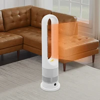 Ventilateur sans pales de refroidissement et de chauffage 220V avec minuterie, télécommande, 8 vitesses de vent, silencieux, climatiseur, chauffage, affichage LED 4