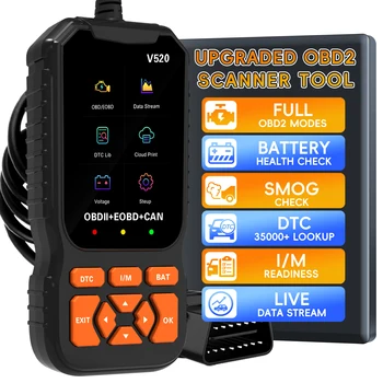 Strumento diagnostico professionale per scanner OBD2 Controlla la luce del motore Lettore di codici per veicoli Scanner di codici di guasto per auto per tutte le auto CAN OBDII