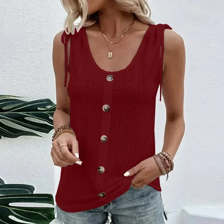 

Spring/Summer 2023 cross-border Amazon independent station wish new sexy casual women's pure color U-neck vest GRAY22