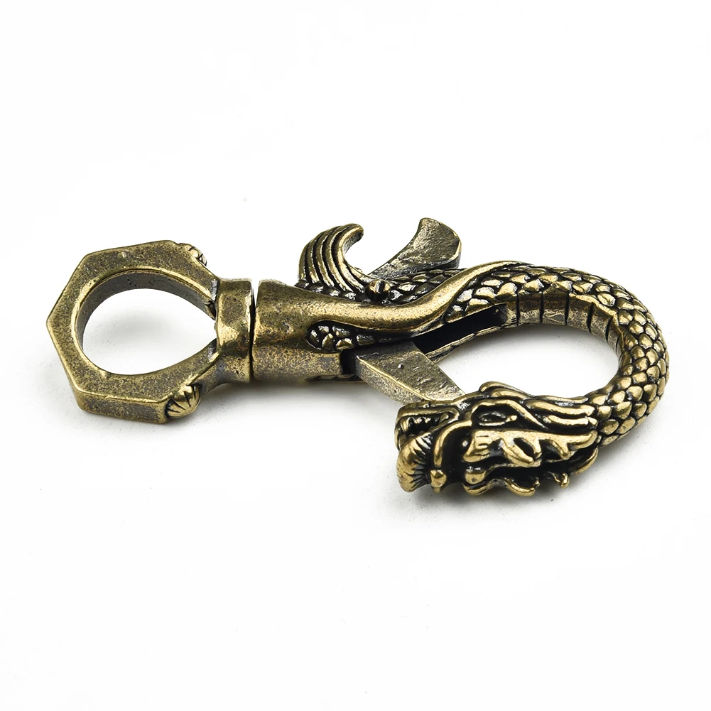 

1* Handmade Crafts Retro Brass Dragon Keychain Pendant Ornaments Small Statue Figurine Miniature Home Office Store Decoration