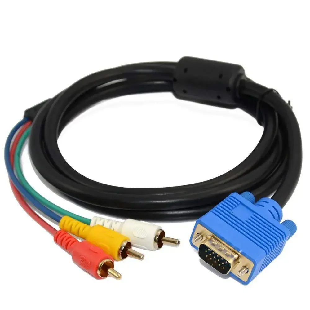 VGA to 3 RCA Male Component AV Video Converter Adapter Cable PC TV HDTV 1.5m vga to hdmi converter,vga to av converter,vga to hdtv adapter