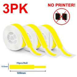Compact Wireless Bluetooth Label Printer - Portable Thermal Label Maker (3PK Cable Yellow)