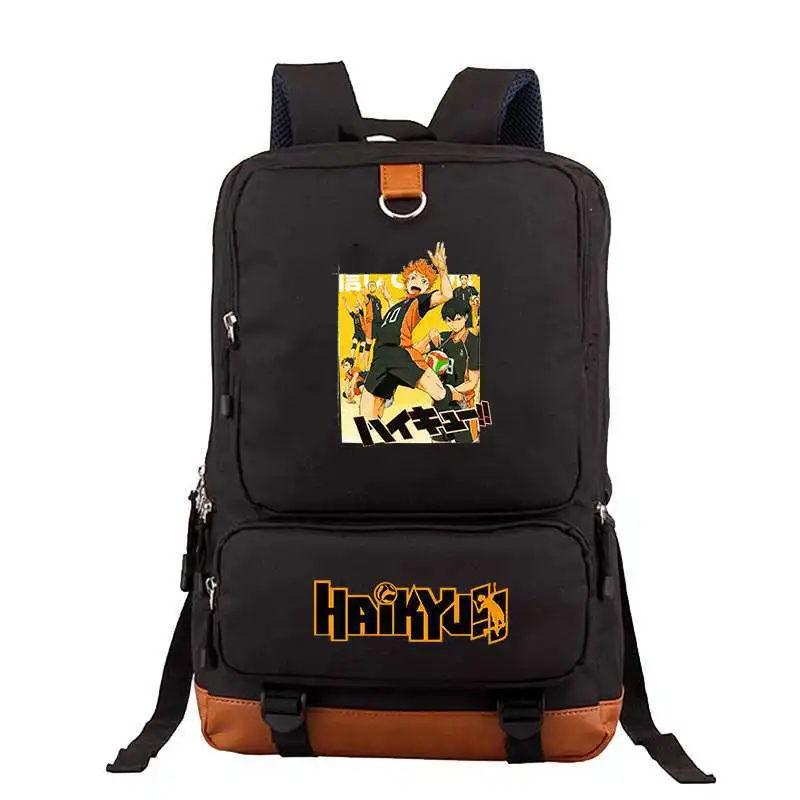 

Anime Backpack Haikyuu Schoolbag for Boys Girls Cartoon Bookbag Mochila Mens Travel Rucksack for Teens Student Zipper School Bag