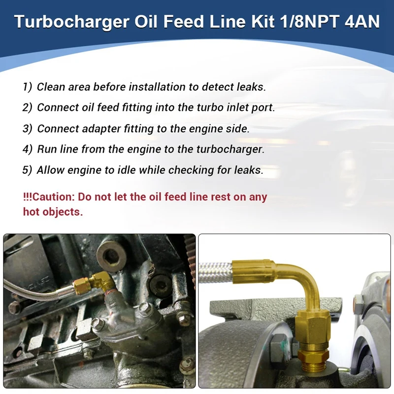 VR - 1/8 NPT 4AN 터보 오일 피드 라인 오일 드레인 라인 키트, T3 T4 T3/T4 T04E T70 T66 T67 Gt35 Gt45 VR-TOL33