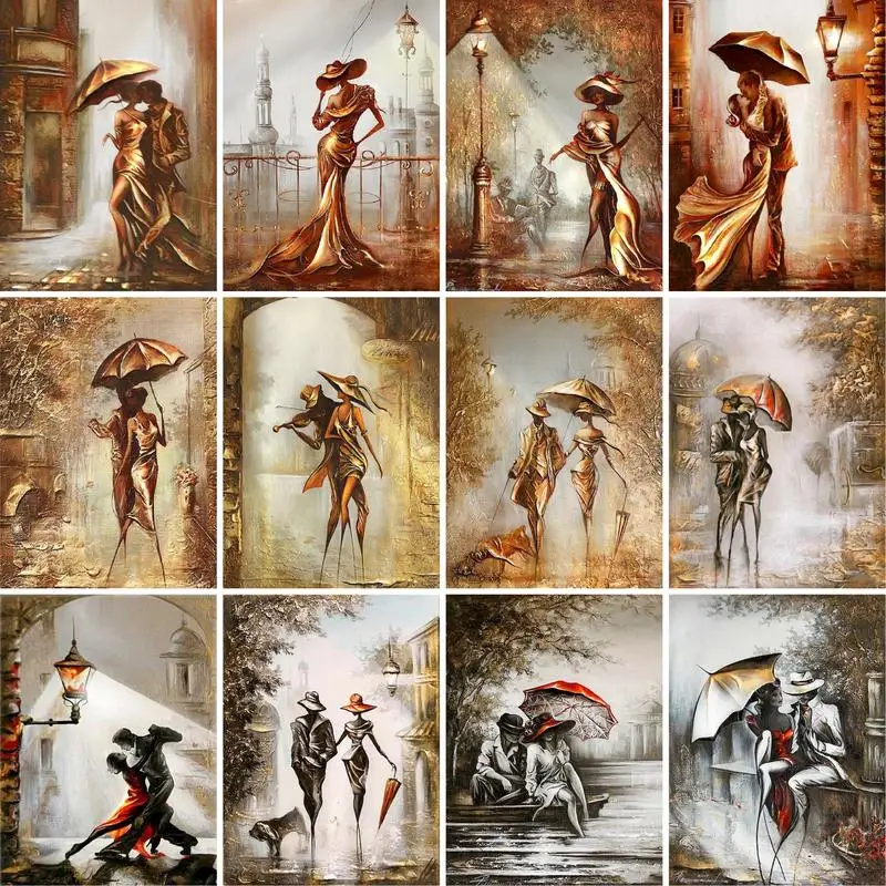 Frame Couple DIY Painting By Number Woman Figure Handpainted Acrylic Unique Gift Home Decor Art,painting by numbers kits,oil picture by numbers,painting by numbers