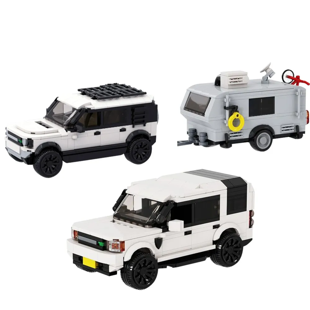 Moc City Travel Trailer Defended 110 X P400 Suv Building Block Set Discoveryed 4 Road Transport Brick Toys For Boy Gift