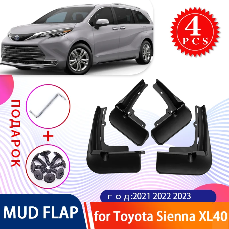 

for Toyota Sienna 2021 2022 2023 4 XL40 4x Mudflaps Splash Guard Mud Flap Mudguards Wheel Fender Flare Car Styling Accessories