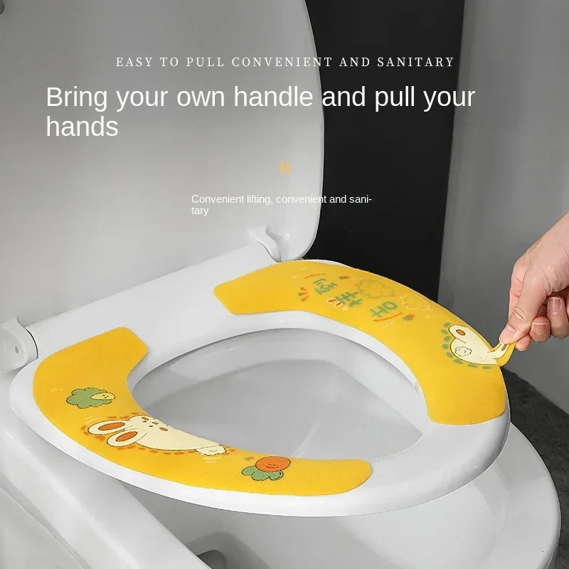 Household Bathroom Lavatory Cover Set Pedestal Cartoon WC Toilet Sticky Seat Pad Washable Universal Toilet Seat Cover Cushion toilet seat cover,toilet seat cushion