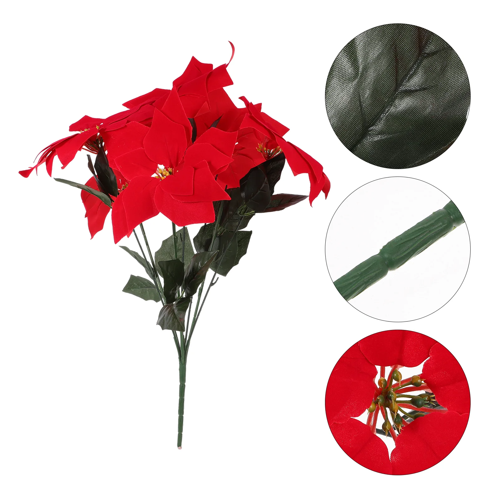 

Artificial Poinsettia Bush, Red Poinsettia Flower Bushes, Flowers Christmas Flowers Bouquet for Christmas Home Decor
