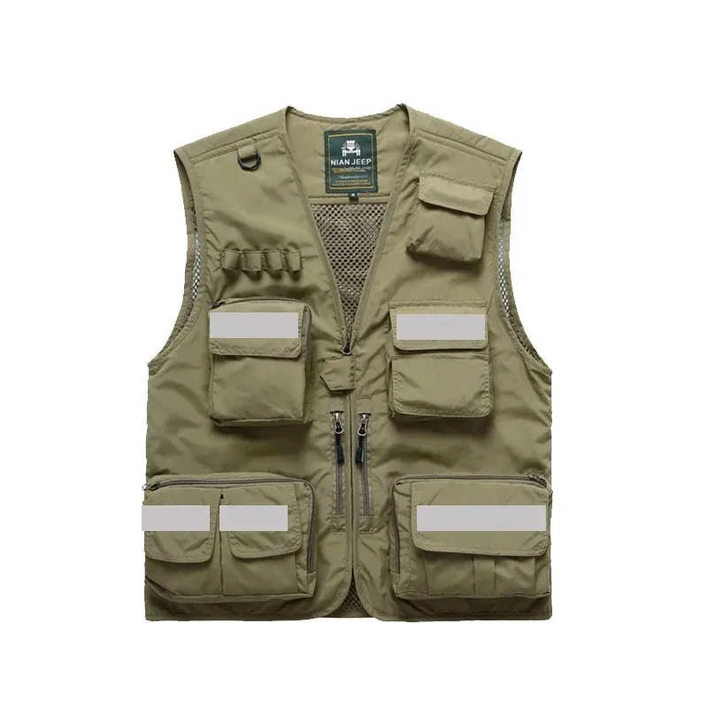 thumbnail image 1 of Chaleco reflectante de verano, ropa de trabajo de seguridad, uniforme de equipo de rescate con logotipo impreso, camiseta sin mangas informal aplicable a escenas, 1 of 5