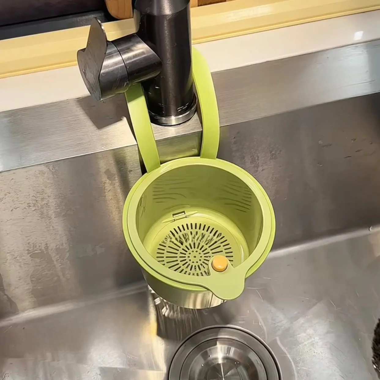 Kitchen Sink Strainer Filter One Touch Opening And Closing Drainage Hanging Bag Food Residue Basket Household Cleaning Tool