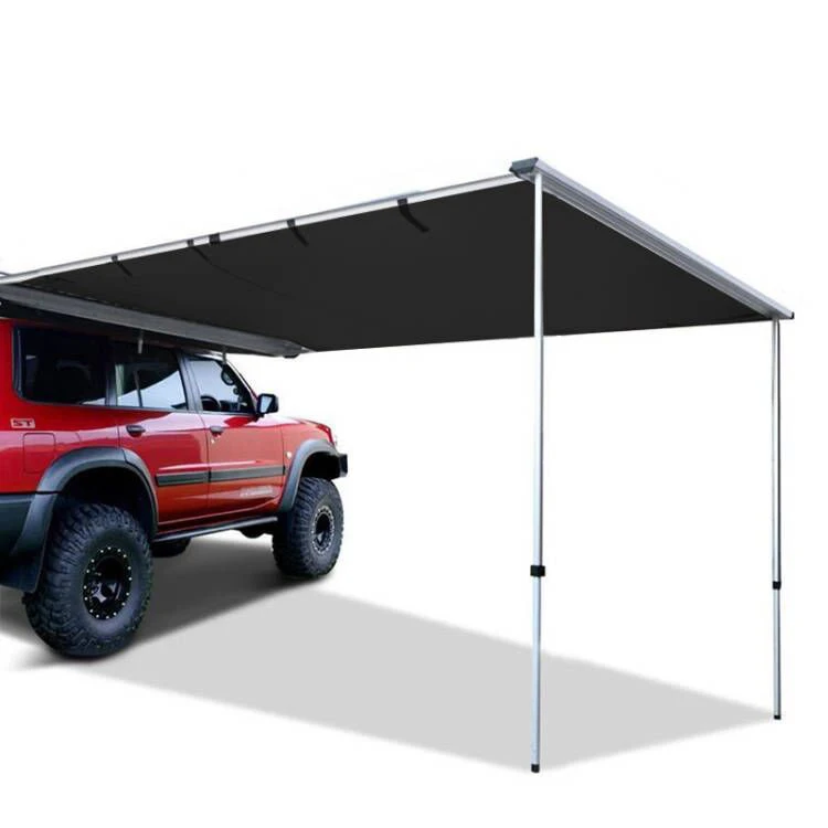 awnlux outdoor 3 4 person 4x4 offroad camping waterproof aluminum hard shell car roof top tent for sale Car Side Awning Outdoor Vehicles Camping Tent Car Roof Awning Tent 4x4 Offroad 2M 2.5M 3M Black Vinyl Coated Factory Wholesale