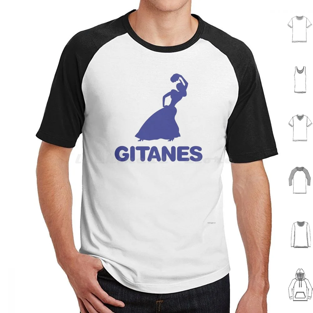 1970'S Vintage Gitanes Gypsy Dancer Emblem-Ligier-Gainsbourg-Blue Print T Shirt 6Xl Cotton Cool Tee Ligier Gitanes Ligier